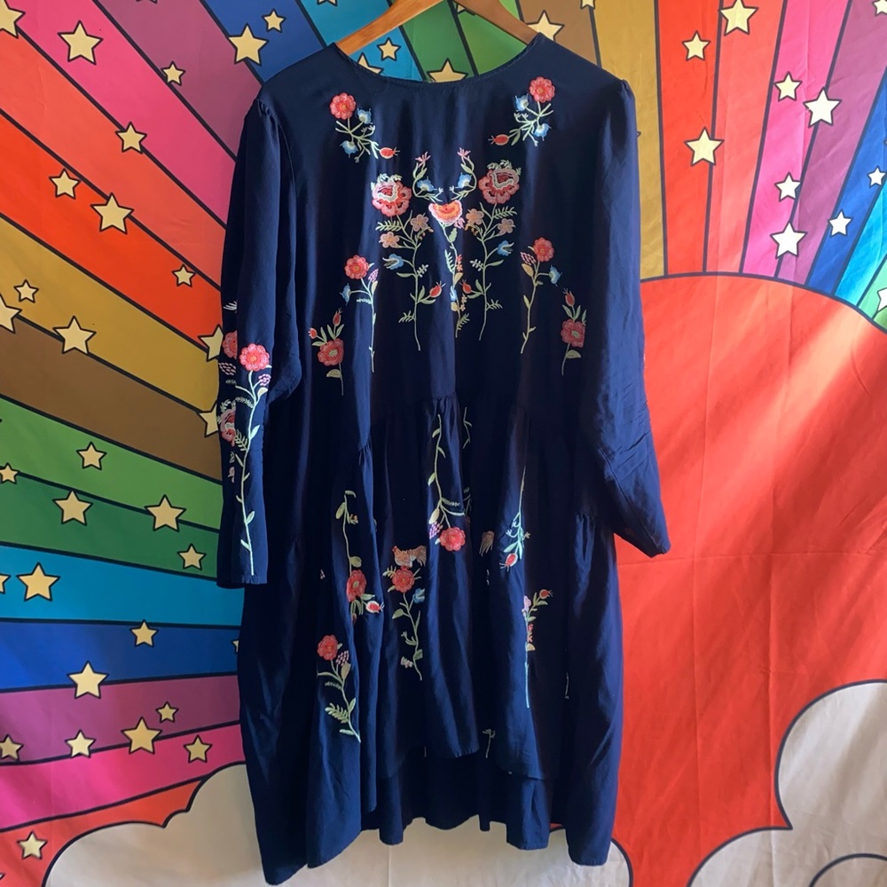 Philosophy Embroidered Floral Long Sleeve Boho Dress 🌵1x